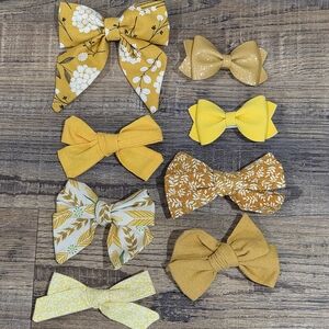 Yellow and Gold Bow Set for Kids